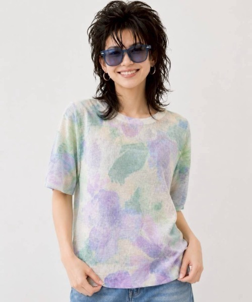 KAMINARI_TOKIO(カミナリトキオ)の「パステルフラワーシアーサマートップス(Tシャツ/カットソー・レディース・パープル系/ピンク系・FREE)」の3枚目の写真