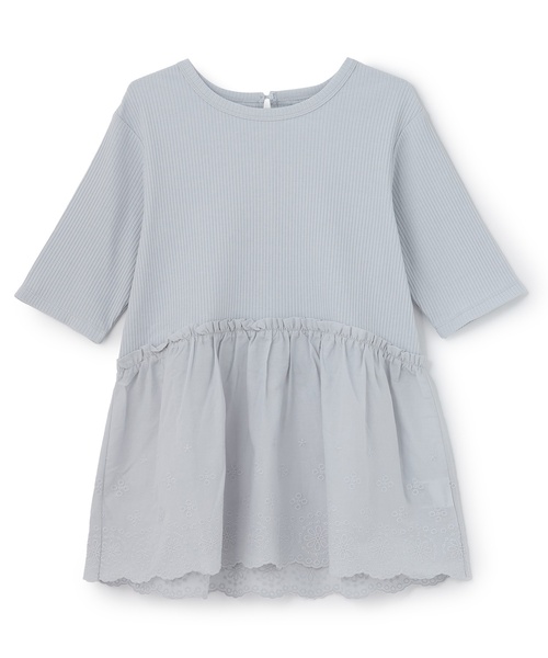 petit main LIEN(プティマインリアン)の「【リンク/接触冷感】レースドッキングT(Tシャツ/カットソー・レディース・ターコイズブルー/チャコール・F)」の8枚目の写真