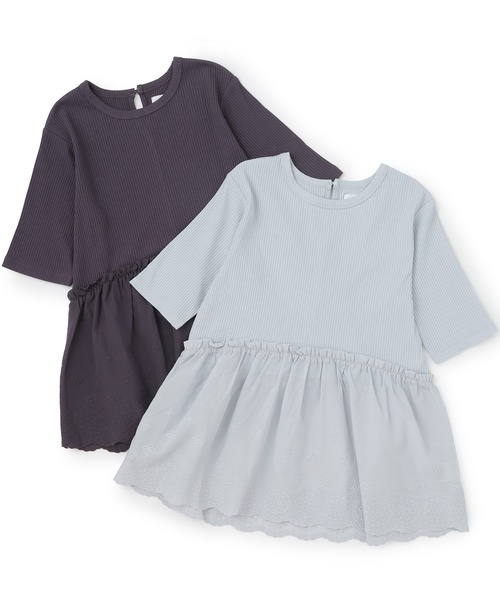petit main LIEN(プティマインリアン)の「【リンク/接触冷感】レースドッキングT(Tシャツ/カットソー・レディース・ターコイズブルー/チャコール・F)」の14枚目の写真