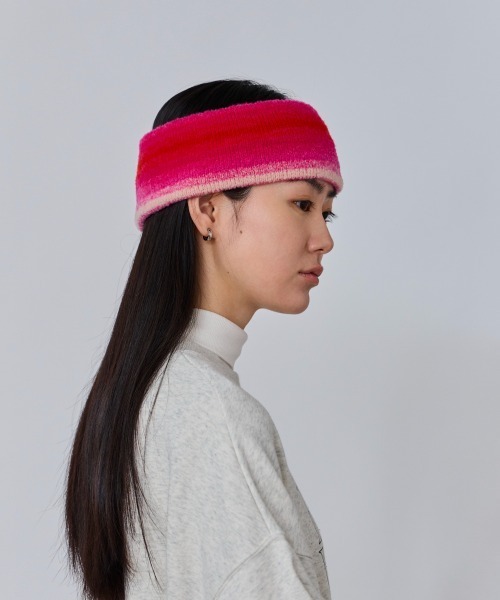 OVERRIDE(オーバーライド)の「OVERRIDE KNIT GRADATION HAIRBAND / オーバーライド(ヘアバンド・レディース・ブラック/ピンク/ブラウン・57~59cm)」の7枚目の写真