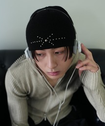 Chikashitsu + | 【Chikashitsu +】stella studs knit beanie / 【チカシツプラス】ステラスタッズニットビーニー(ニットキャップ/ビーニー)