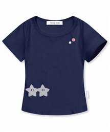 FUZZY SCAN（ファジスキャン）の「ボタンホールドハンドスタースリム半袖ネイビー（Tシャツ/カットソー）」