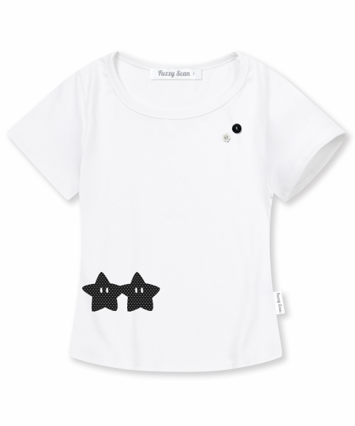 FUZZY SCAN(ファジスキャン)の「ボタンホールドハンドスタースリム半袖ネイビー(Tシャツ/カットソー・レディース・ネイビー・ONE SIZE)」の7枚目の写真