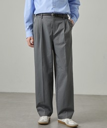 EASENCE（イーズエンス）の「【EASENCE】ドライツイル ストレッチ2タック センタープレス ワイドストレートパンツ スラックス / 速乾・UVカット（スラックス）」