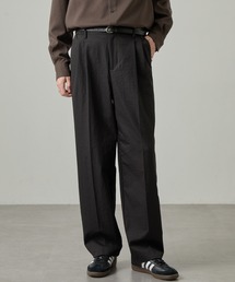 EASENCE（イーズエンス）の「【EASENCE】ドライツイル ストレッチ2タック センタープレス ワイドストレートパンツ スラックス / 速乾・UVカット（スラックス）」
