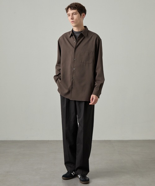 EASENCE(イーズエンス)の「【EASENCE】ドライツイル ストレッチ2タック センタープレス ワイドストレートパンツ スラックス / 速乾・UVカット(スラックス・メンズ・ブラック/ダークブラウン/チャコール/グレイッシュベージュ・M/S/L/XL)」の14枚目の写真