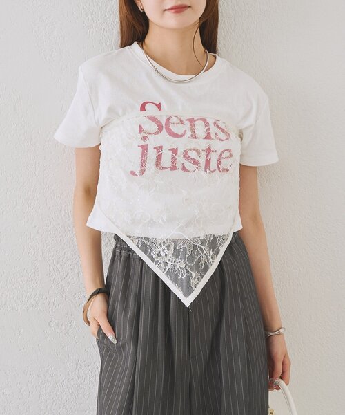 mystic(ミスティック)の「シャイニーレーススカーフ(バンダナ/スカーフ・レディース・ブラック/アイボリー・ONE SIZE)」の11枚目の写真