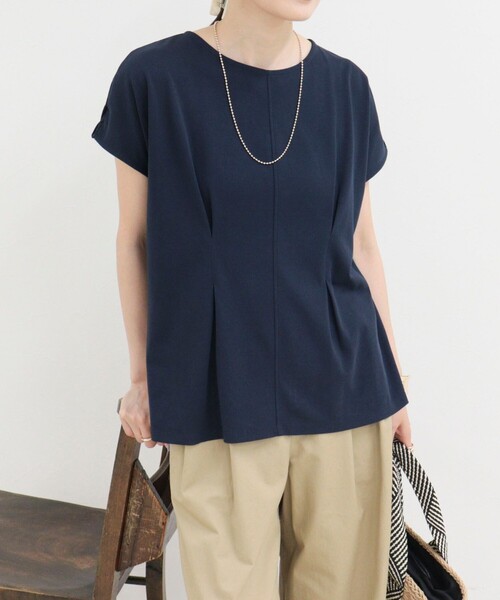 fredy emue(フレディエミュ)の「ウエストタックフレンチカットソーブラウス(Tシャツ/カットソー・レディース・ネイビー/オフホワイト/カーキ・38)」の3枚目の写真