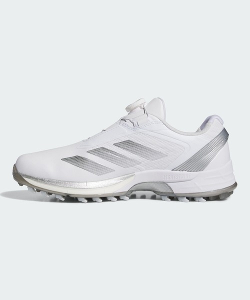 adidas(アディダス)の「adizero Zg Lo ボア スパイクレス ゴルフシューズ / adizero Zg Lo Boa Spikeless Golf Shoes【adidas Golf/アディダスゴルフ】(スニーカー・メンズ・ホワイト×シルバー・26.5cm/26.0cm/29.0cm/28.0cm/27.5cm/27.0cm/24.5cm/25.0cm/25.5cm)」の6枚目の写真