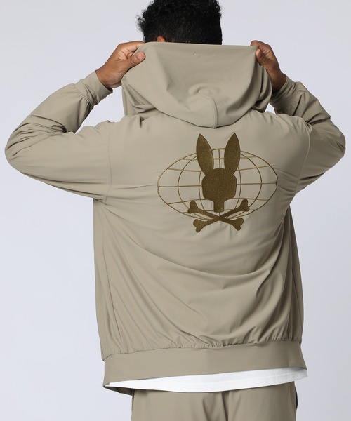 Psycho Bunny(サイコバニー)の「ナイロングリッドポンチ ジップアップパーカ(パーカー・メンズ・ネイビー/カーキ/グレイッシュベージュ・MEDIUM/LARGE/X-LARGE/SMALL)」の2枚目の写真