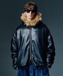 glamb（グラム）の「Synth Leather Puff Jacket / シンセレザーパフジャケット（ダウンジャケット/コート）」