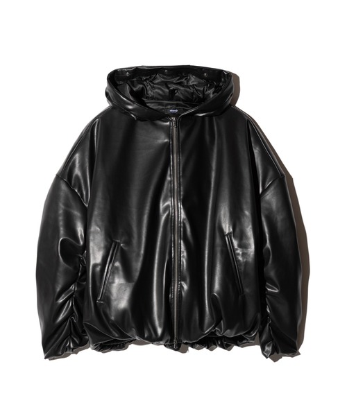 glamb(グラム)の「Synth Leather Puff Jacket / シンセレザーパフジャケット(ダウンジャケット/コート・メンズ・オレンジ/シルバー/ミント/ブラック・L/M/S)」の6枚目の写真