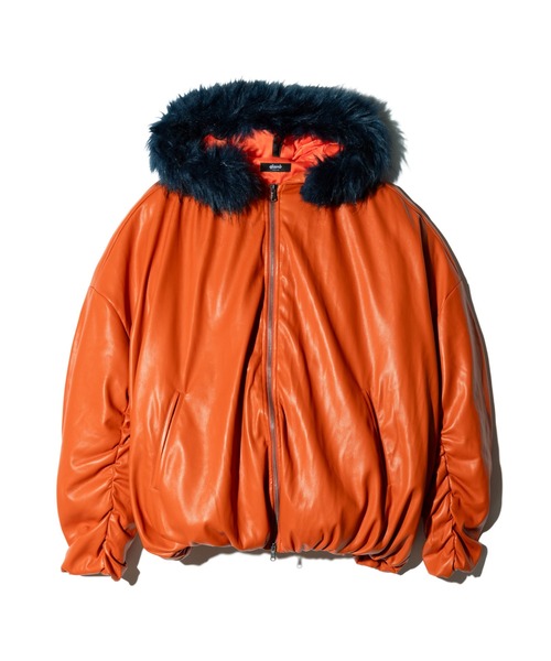 glamb(グラム)の「Synth Leather Puff Jacket / シンセレザーパフジャケット(ダウンジャケット/コート・メンズ・オレンジ/シルバー/ミント/ブラック・L/M/S)」の8枚目の写真