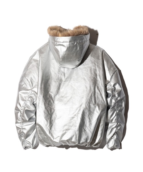 glamb(グラム)の「Synth Leather Puff Jacket / シンセレザーパフジャケット(ダウンジャケット/コート・メンズ・オレンジ/シルバー/ミント/ブラック・L/M/S)」の10枚目の写真