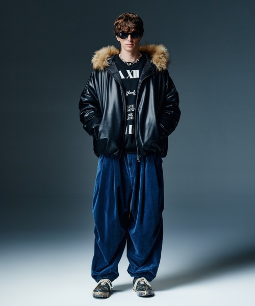 glamb(グラム)の「Synth Leather Puff Jacket / シンセレザーパフジャケット(ダウンジャケット/コート・メンズ・オレンジ/シルバー/ミント/ブラック・L/M/S)」の16枚目の写真