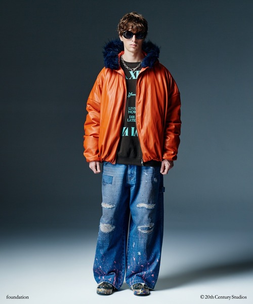 glamb(グラム)の「Synth Leather Puff Jacket / シンセレザーパフジャケット(ダウンジャケット/コート・メンズ・オレンジ/シルバー/ミント/ブラック・L/M/S)」の20枚目の写真