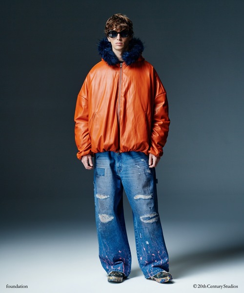 glamb(グラム)の「Synth Leather Puff Jacket / シンセレザーパフジャケット(ダウンジャケット/コート・メンズ・オレンジ/シルバー/ミント/ブラック・L/M/S)」の21枚目の写真