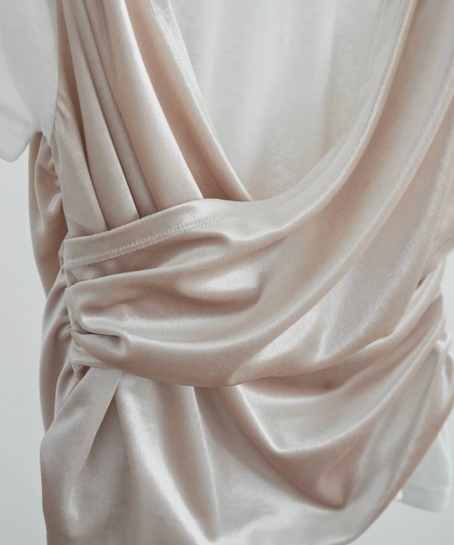 WILLFULLY（ウィルフリー）の「cache coeur mix slub velour tops（Tシャツ/カットソー・レディース・ブラック/モカ/アイボリー・FREE）」の6枚目の写真