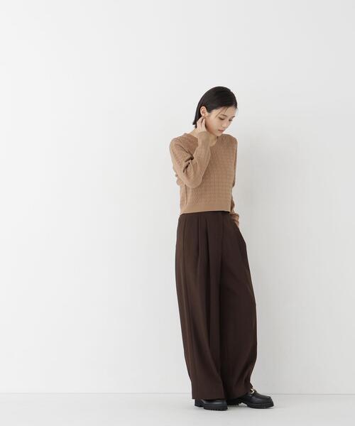 NATURAL BEAUTY BASIC(ナチュラルビューティーベーシック)の「ケーブルショートニット(ニット/セーター・レディース・キャメル/ネイビー/グレー・FREE)」の12枚目の写真