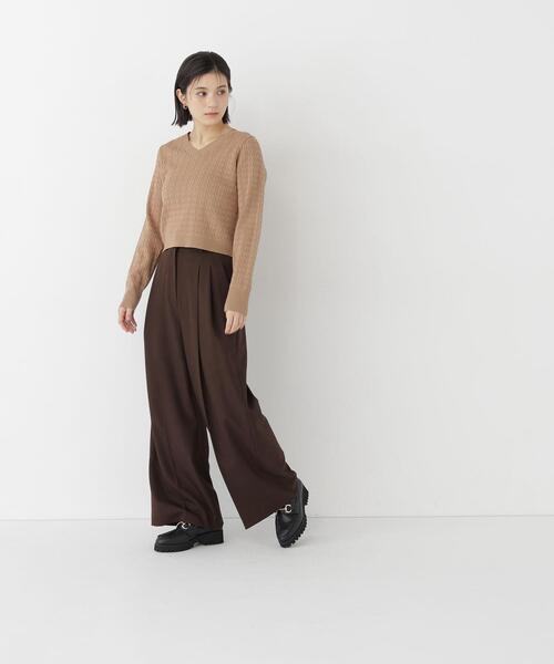 NATURAL BEAUTY BASIC(ナチュラルビューティーベーシック)の「ケーブルショートニット(ニット/セーター・レディース・キャメル/ネイビー/グレー・FREE)」の18枚目の写真