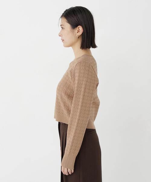 NATURAL BEAUTY BASIC(ナチュラルビューティーベーシック)の「ケーブルショートニット(ニット/セーター・レディース・キャメル/ネイビー/グレー・FREE)」の19枚目の写真
