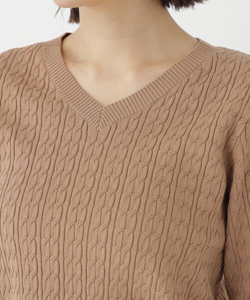 NATURAL BEAUTY BASIC(ナチュラルビューティーベーシック)の「ケーブルショートニット(ニット/セーター・レディース・キャメル/ネイビー/グレー・FREE)」の21枚目の写真