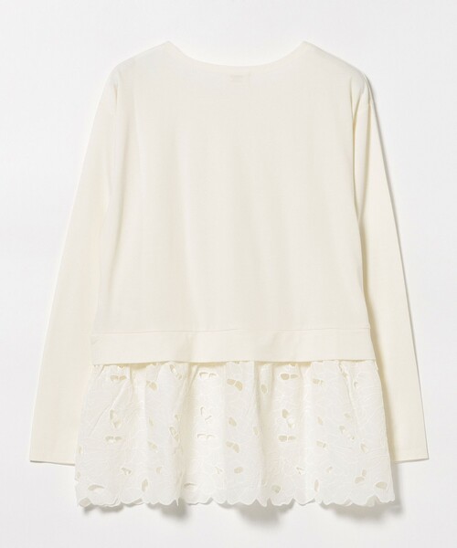 BEAMS HEART(ビームスハート)の「カットワークレース 切替 プルオーバー(Tシャツ/カットソー・レディース・オフホワイト/ブラック・FREE)」の6枚目の写真