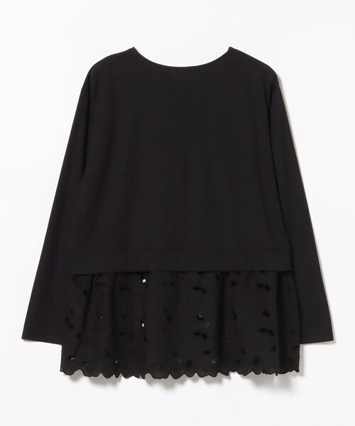 BEAMS HEART(ビームスハート)の「カットワークレース 切替 プルオーバー(Tシャツ/カットソー・レディース・オフホワイト/ブラック・FREE)」の10枚目の写真