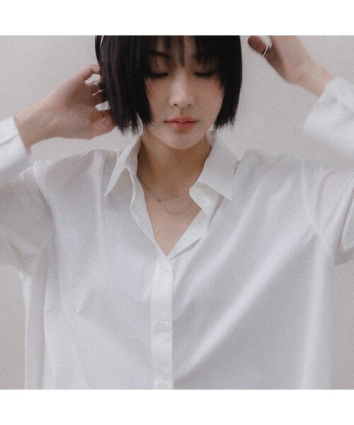 MEMUA(メムア)の「オリジナルバンブーブランシャツ(アイボリー)(シャツ/ブラウス・レディース・アイボリー/ブラック/レッド/ライトベージュ・FREE)」の1枚目の写真