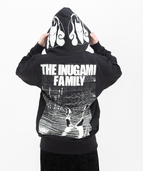 ハードコアチョコレート（ハードコアチョコレート）の「犬神家の一族(THE INUGAMI FAMILY) ZIPパーカ（パーカー・メンズ・ブラック・LARGE/X-LARGE/XX-LARGE）」の2枚目の写真