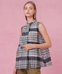 シルクシアーチェックタイブラウス〈セットアップ対応商品〉