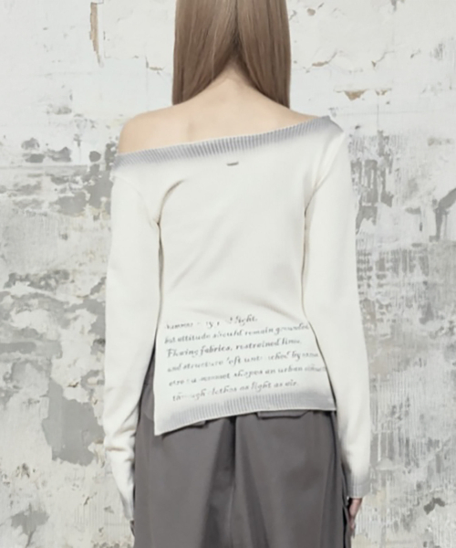 ETRE AU SOMMET(エトレオソメ)の「Dirty Wash Lettering Long Sleeve (Cream)(Tシャツ/カットソー・レディース・Cream・FREE)」の3枚目の写真