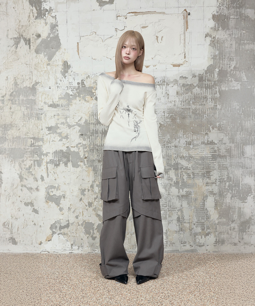 ETRE AU SOMMET(エトレオソメ)の「Dirty Wash Lettering Long Sleeve (Cream)(Tシャツ/カットソー・レディース・Cream・FREE)」の5枚目の写真