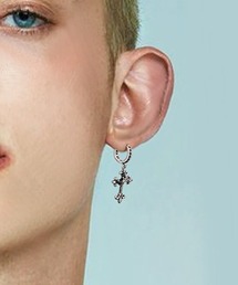 WARAIJOGO | シルバークロス&リングドロップピアス/両耳用/メンズ(ANM)(ピアス(両耳用))