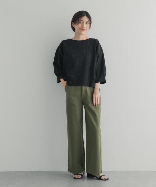 URBAN RESEARCH DOORS(アーバンリサーチドアーズ)の「ジャガード5分袖プルオーバー(その他トップス・レディース・ベージュ系その他/ブラック系その他・FREE)」の18枚目の写真