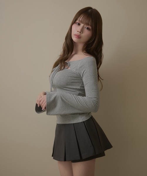 M DOLLY（エムドリー）の「Check jessie skirt pants / チェックジェシースカートパンツ（スカート・レディース・カーキ/グレー・M/S）」の5枚目の写真