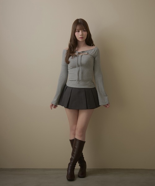 M DOLLY（エムドリー）の「Check jessie skirt pants / チェックジェシースカートパンツ（スカート・レディース・カーキ/グレー・M/S）」の8枚目の写真