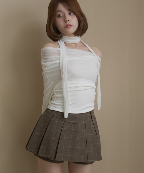 M DOLLY（エムドリー）の「Check jessie skirt pants / チェックジェシースカートパンツ（スカート・レディース・カーキ/グレー・M/S）」の11枚目の写真