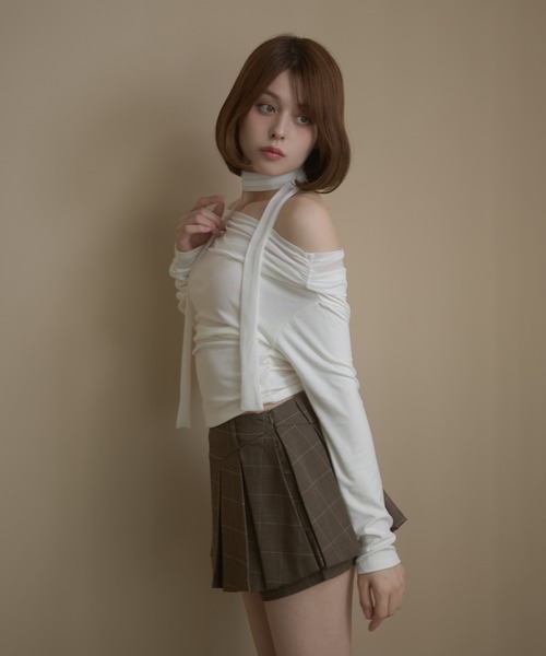 M DOLLY（エムドリー）の「Check jessie skirt pants / チェックジェシースカートパンツ（スカート・レディース・カーキ/グレー・M/S）」の12枚目の写真