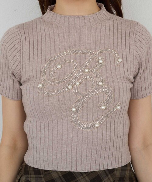 Belle Charme(ベルシャルム)の「【Belle Charme】BC Bijou Logo Rib Knit(ニット/セーター・レディース・ピンク/ブラック/ベージュ/アイボリー・FREE)」の19枚目の写真