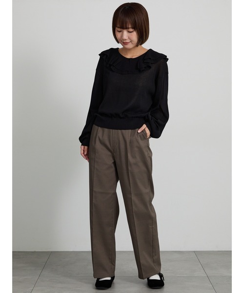Samansa Mos2(サマンサ モスモス)の「【イージーケア、マシンウォッシャブル】タックストレートパンツ(その他パンツ・レディース・チャコールグレー/カーキ/ブラウン・F)」の19枚目の写真