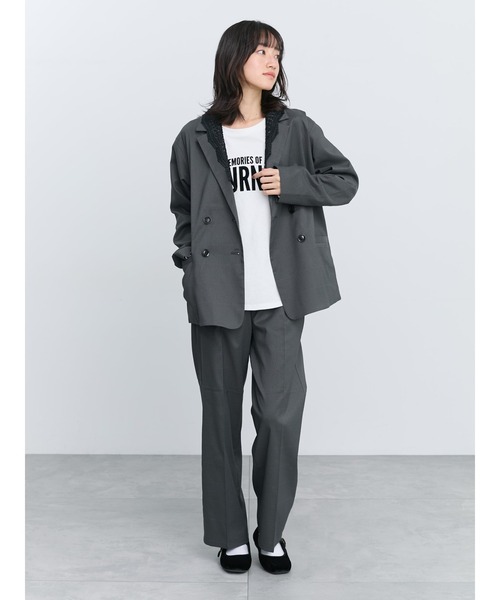 Samansa Mos2(サマンサ モスモス)の「【イージーケア、マシンウォッシャブル】タックストレートパンツ(その他パンツ・レディース・チャコールグレー/カーキ/ブラウン・F)」の15枚目の写真