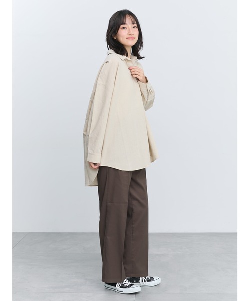 Samansa Mos2(サマンサ モスモス)の「【イージーケア、マシンウォッシャブル】タックストレートパンツ(その他パンツ・レディース・チャコールグレー/カーキ/ブラウン・F)」の6枚目の写真