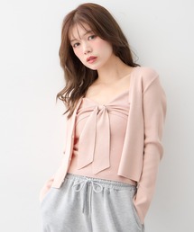 【WEB限定】リボンキャミ＋ニットカーディガン／セット
