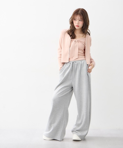 INGNI(イング)の「【WEB限定】リボンキャミ+ニットカーディガン/セット(アンサンブル・レディース・ピンク/ブラック/アイボリー・M)」の11枚目の写真