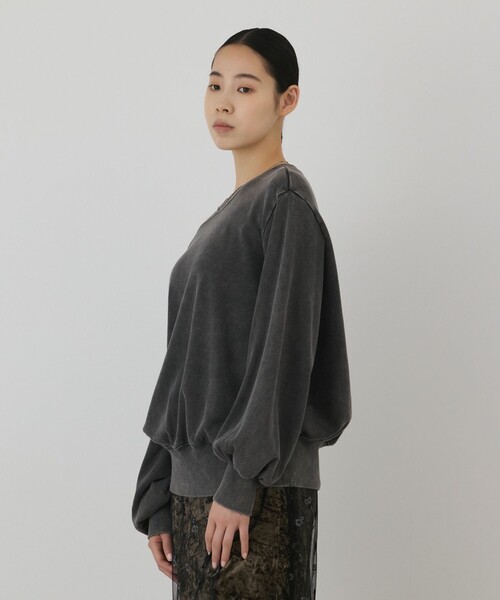 Diagram(ダイアグラム)の「ウォッシュド裏毛トップ(スウェット・レディース・チャコール/キナリ/オレンジ・36)」の10枚目の写真