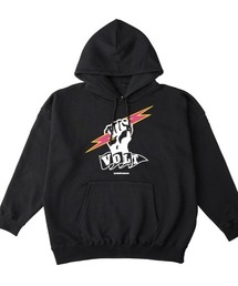 NOBOUND（ノーバウンド） プルパーカー メンズ スウェット ビッグシルエット 雷 ライトニングイラスト ロゴ プリント プルオーバーパーカー フーディー スエット トップス レディース ユニセックス