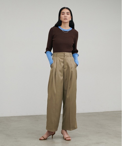 LARUTA(ラルータ)の「【LARUTA】ツイル2タックパンツ(スラックス・レディース・その他2/その他1/ベージュ/チャコールグレー・FREE)」の3枚目の写真
