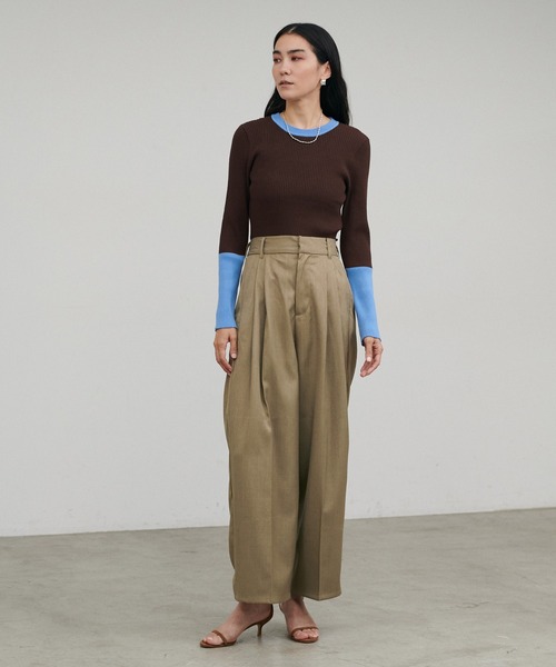 LARUTA(ラルータ)の「【LARUTA】ツイル2タックパンツ(スラックス・レディース・その他2/その他1/ベージュ/チャコールグレー・FREE)」の9枚目の写真