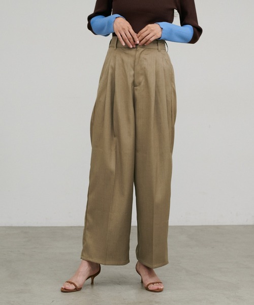 LARUTA(ラルータ)の「【LARUTA】ツイル2タックパンツ(スラックス・レディース・その他2/その他1/ベージュ/チャコールグレー・FREE)」の6枚目の写真